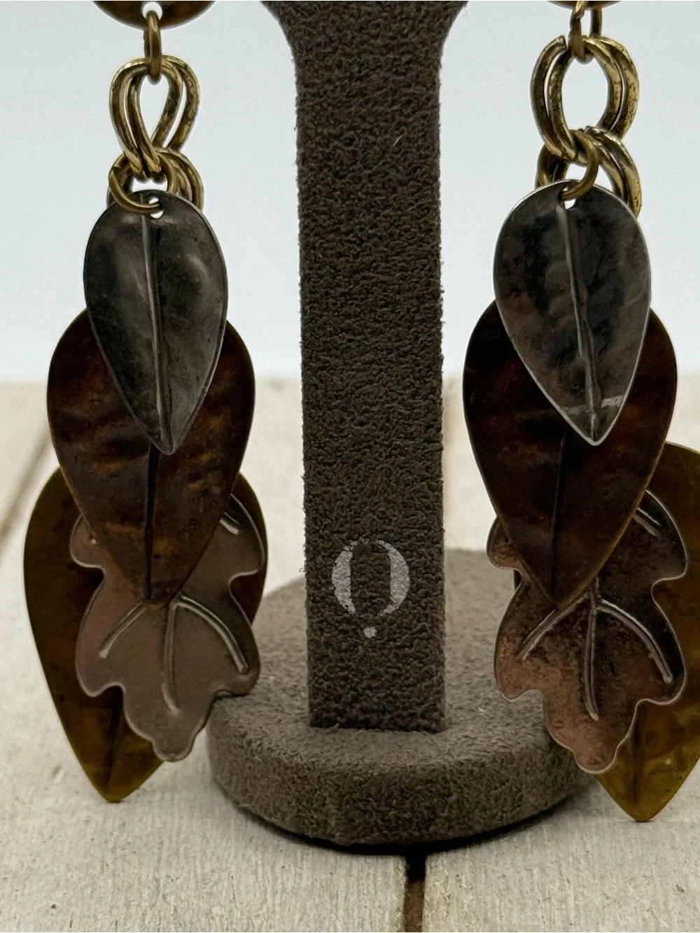 Handcrafted Brown metal Leaf Drop Earrings - Women Jewelry